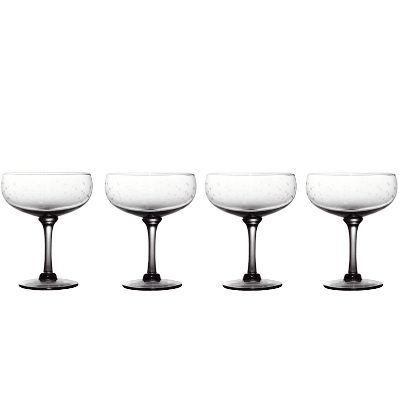 Stars Set of 4 Cocktail Glasses, 210ml, Smoky
