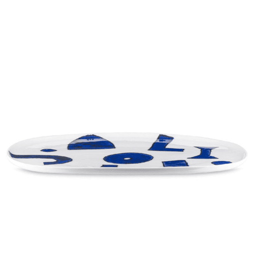Image showing the Itsumo Yunoki Serving Platter, W36 x L25cm, Blue product.