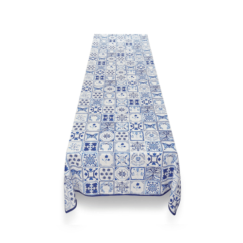 Image showing the Azulejos Tablecloth, L165 x W380cm, Blue product.