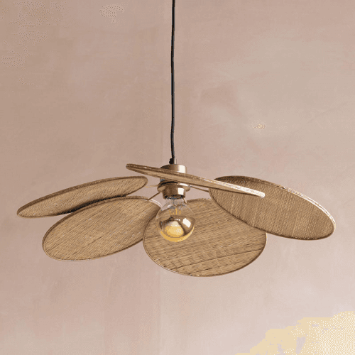 Image showing the Primrose Wicker Pendant Light, D61cm, Natural product.
