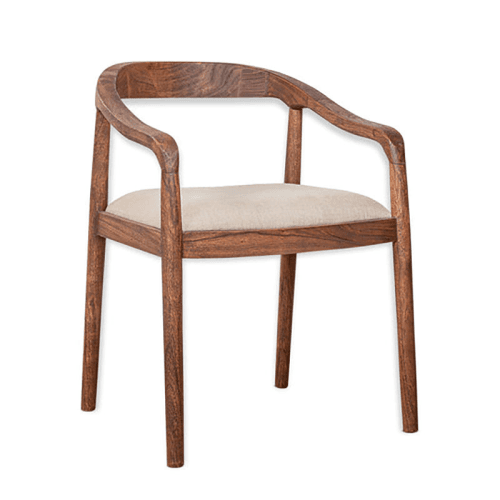 Image showing the Anbu Acacia Upholstered Dining Chair, Washed Walnut product.