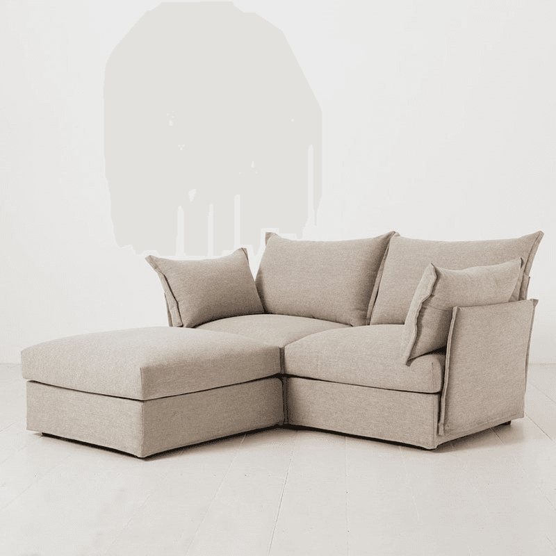 Model 06 Linen 2 Seater Sofa With Chaise, Pumice