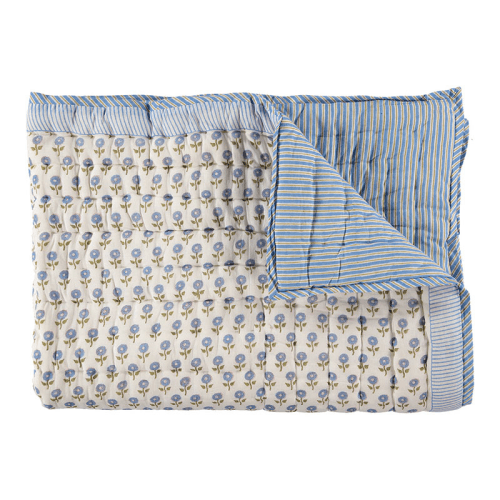 Image showing the Daisy Double Quilt, Blue product.
