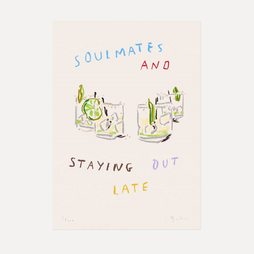 Image showing the Lucy Mahon Soulmates and Staying Out Late Print, A4, Multi product.