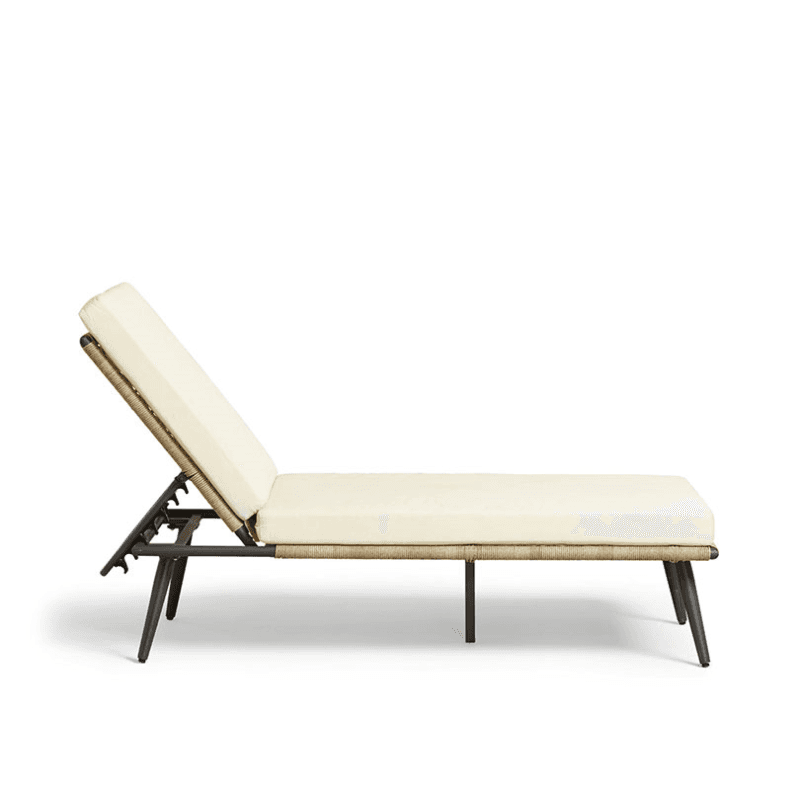 Cabrera Sun Lounger, H53 x W190 x D71cm, Cream