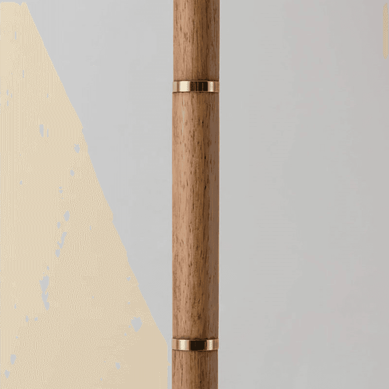 Disk Floor Lamp, H158cm, Brass & Wood
