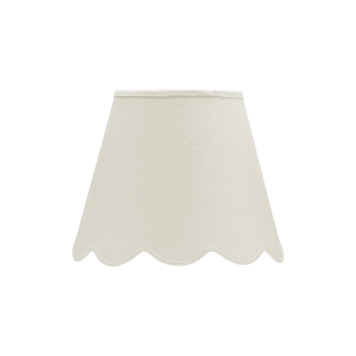 Image showing the Fabric Scallop Small Lampshade, White product.
