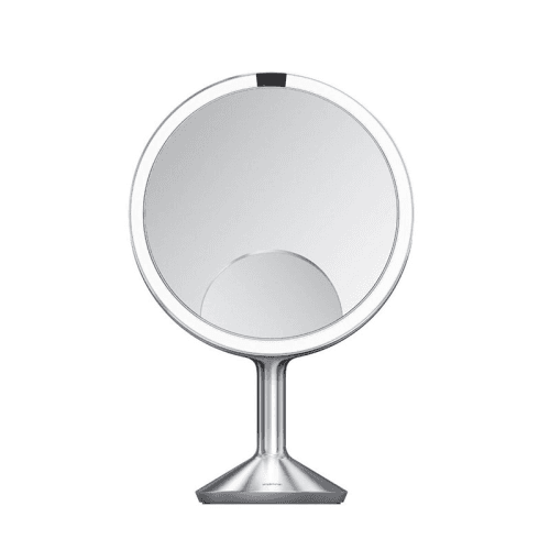 Image showing the Sensor Mirror Trio Max with Touch-Control Brightness, D25cm, Brushed Stainless Steel product.