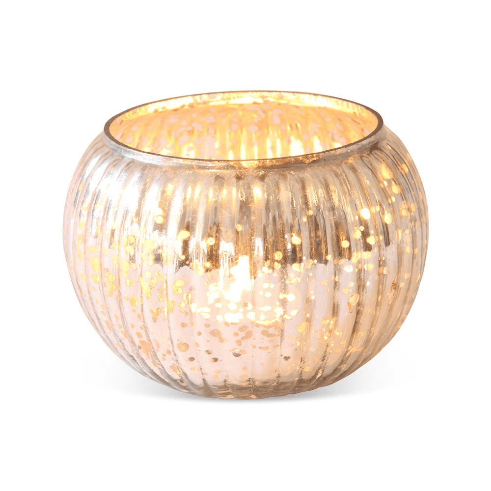 Globe Votive - large, 8 x 11cm, Gold Glass