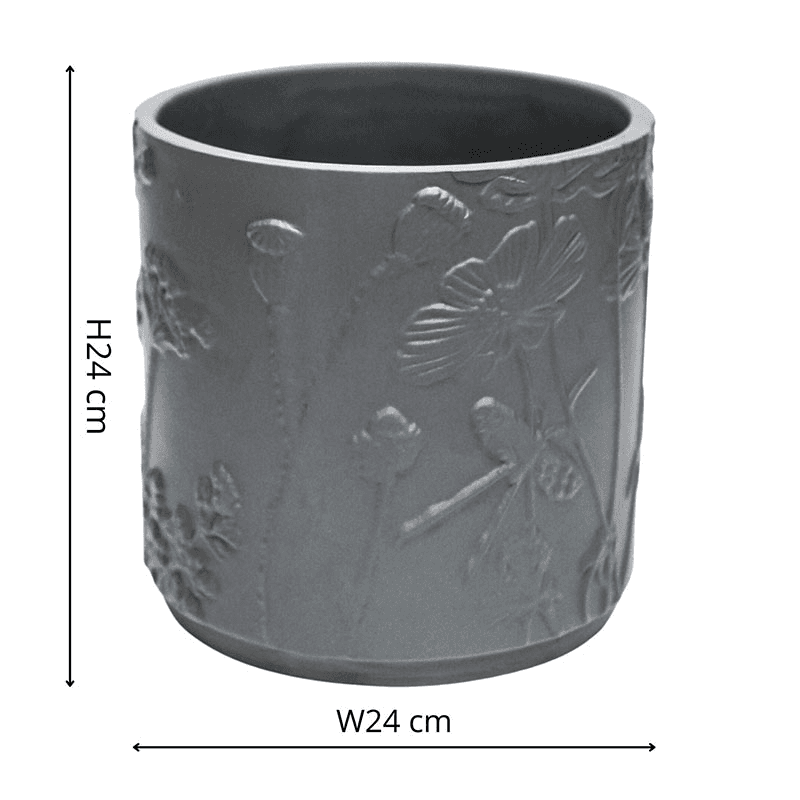 Kew Eclectic Orangery Stoneware Meadow Planter, D24cm, Blue
