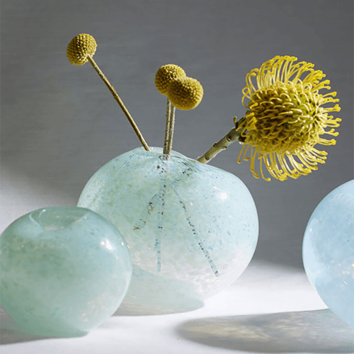 Image showing the Dewdrop Vase, D14cm, Powder Green product.