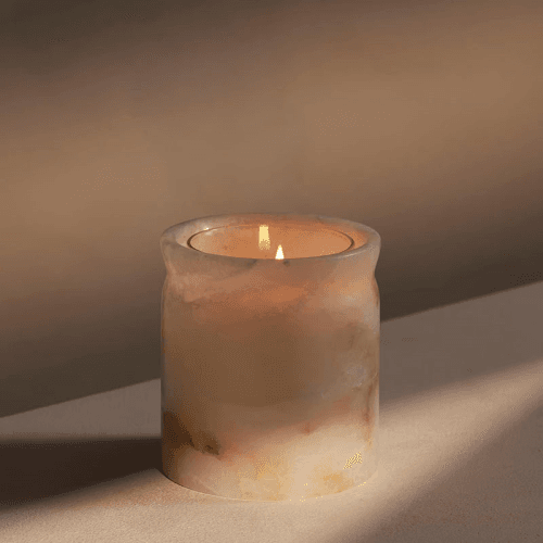 Image showing the Bergamot & Mandarin Zest Marble Candle, 250g, Alabaster product.