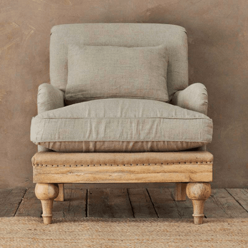 Image showing the Abe Linen Armchair, Stone product.