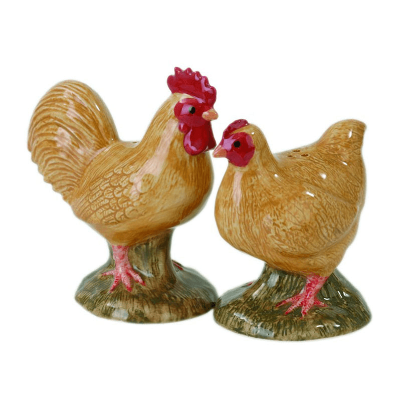 Buff Orpington Salt & Pepper Shakers, H10.5cm, Orange