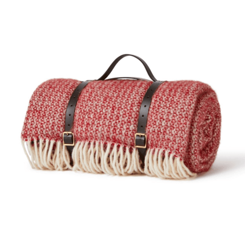 Image showing the Illusion Polo Picnic Rug, 145 x 183cm, Red & Silver product.