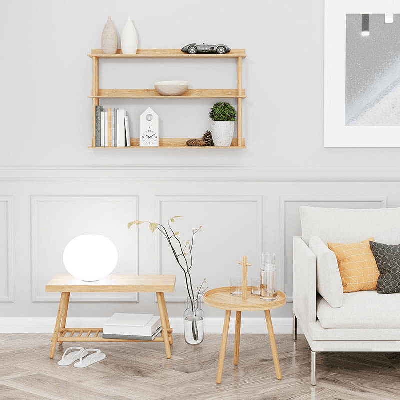 Platform 3 Shelf, H64 x W100cm, Oak