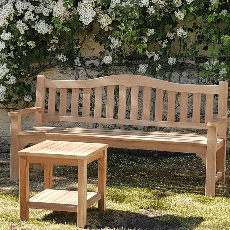 Rose Square Coffee Table With Shelf, L50 x W50cm, Teak