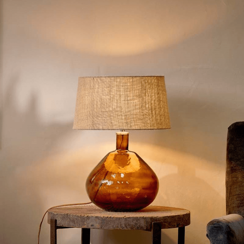 Baba Glass Table Lamp, H33cm, Burnt Orange
