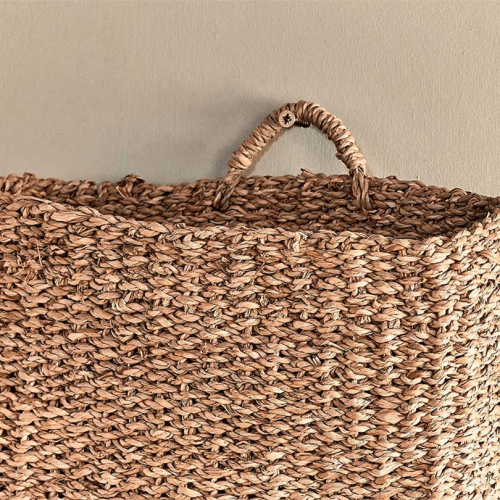 Image showing the Putlar Seagrass Wall Hung Basket, Large, Natural product.