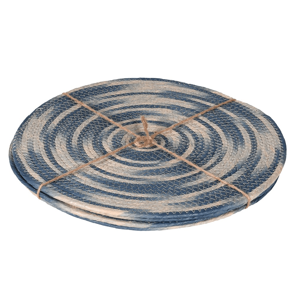 Tie Dye Set of 4 Placemats, D39cm, Blue