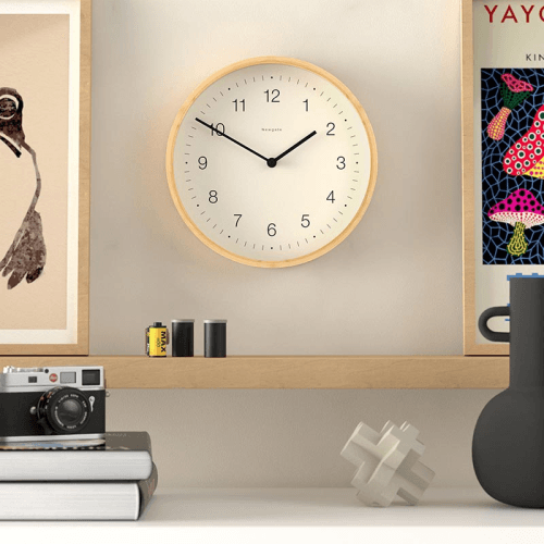Image showing the Bali Wall Clock Mongoose Dial, 30cm, Light Bamboo product.