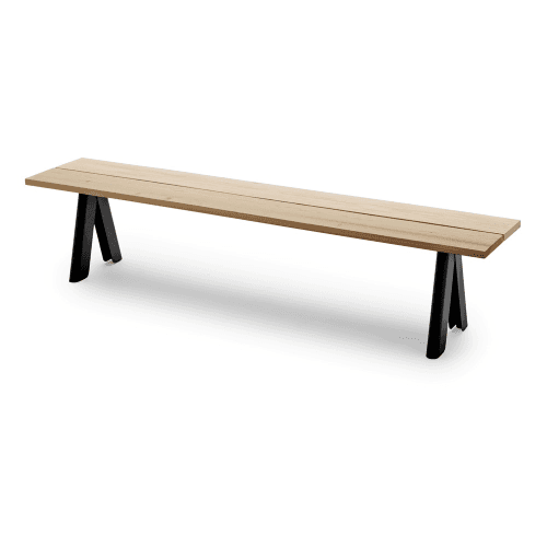 Image showing the Overlap Bench, L200 x W36 x H43cm, Anthracite product.