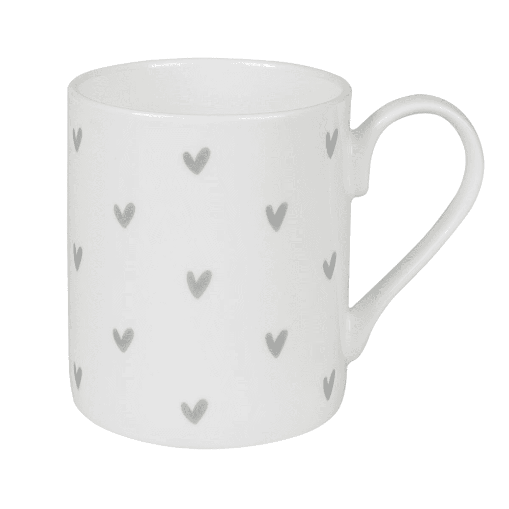 Grey Hearts Mug, Grey