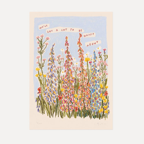 Image showing the Lucy Mahon We've Got A Lot To Be Happy About Print, 50x70cm, Pink product.