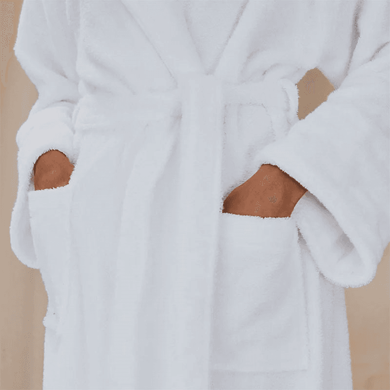 Organic Cotton Small Classic Robe, White