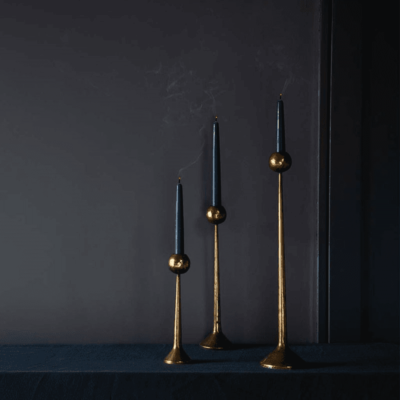 Irrawaddy Candle Stick, H41cm, Brass