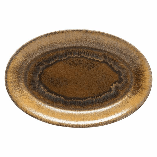 Image showing the Poterie Oval Platter, D46cm, Mocha Latte product.