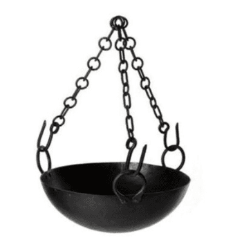 Cooking Bowl, With Chains, 80cm, Black