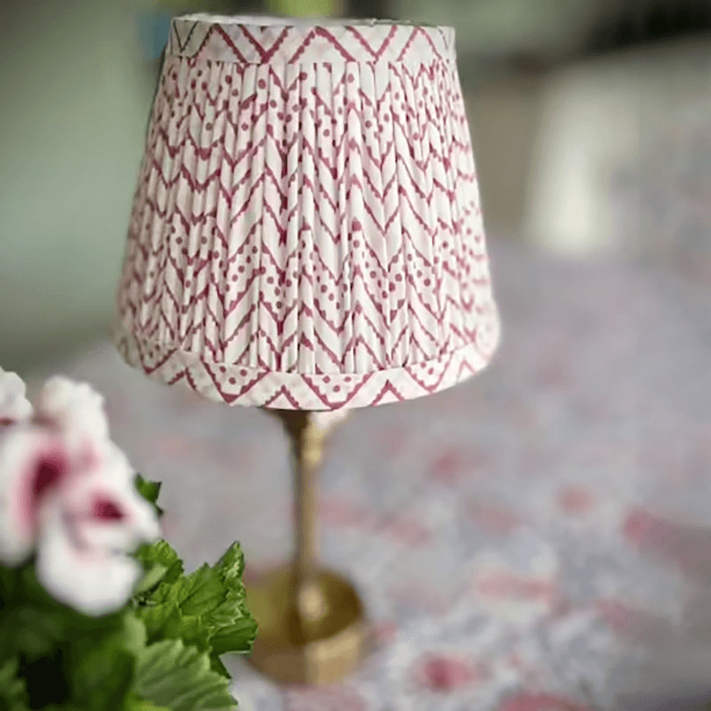 Zig Zag & Spots Lampshade, 12", Red