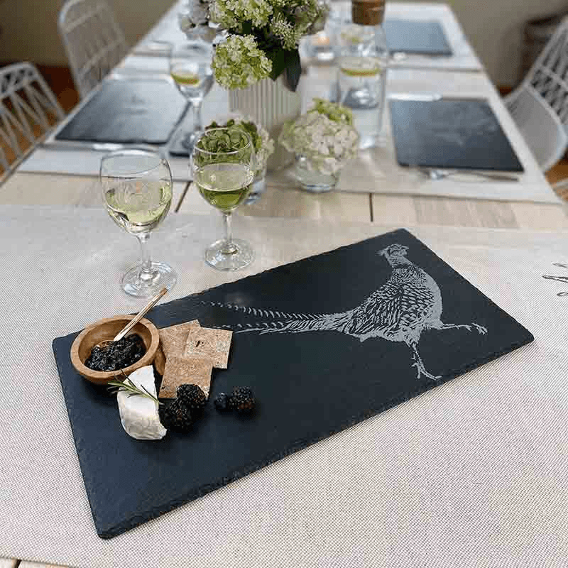 Pheasant Slate Table Runner, H25 x W50cm, Black