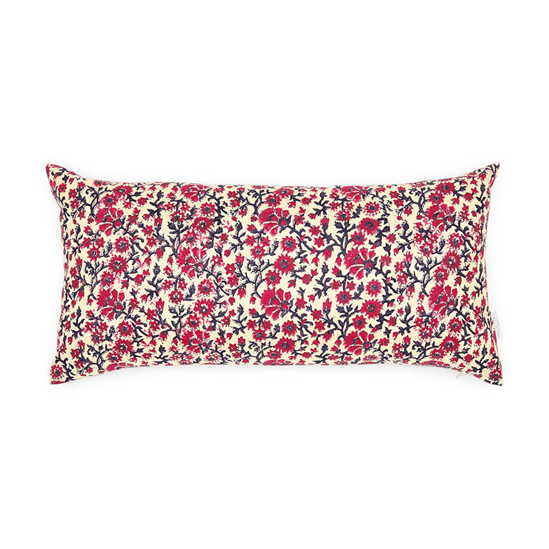 Shanaya Reversible Bolster Cushion, 42cm x 26cm, Blue / Red