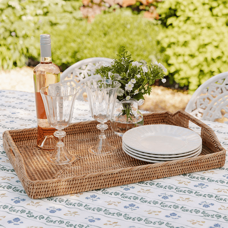 Rattan Serving Trays, Medium, Natural