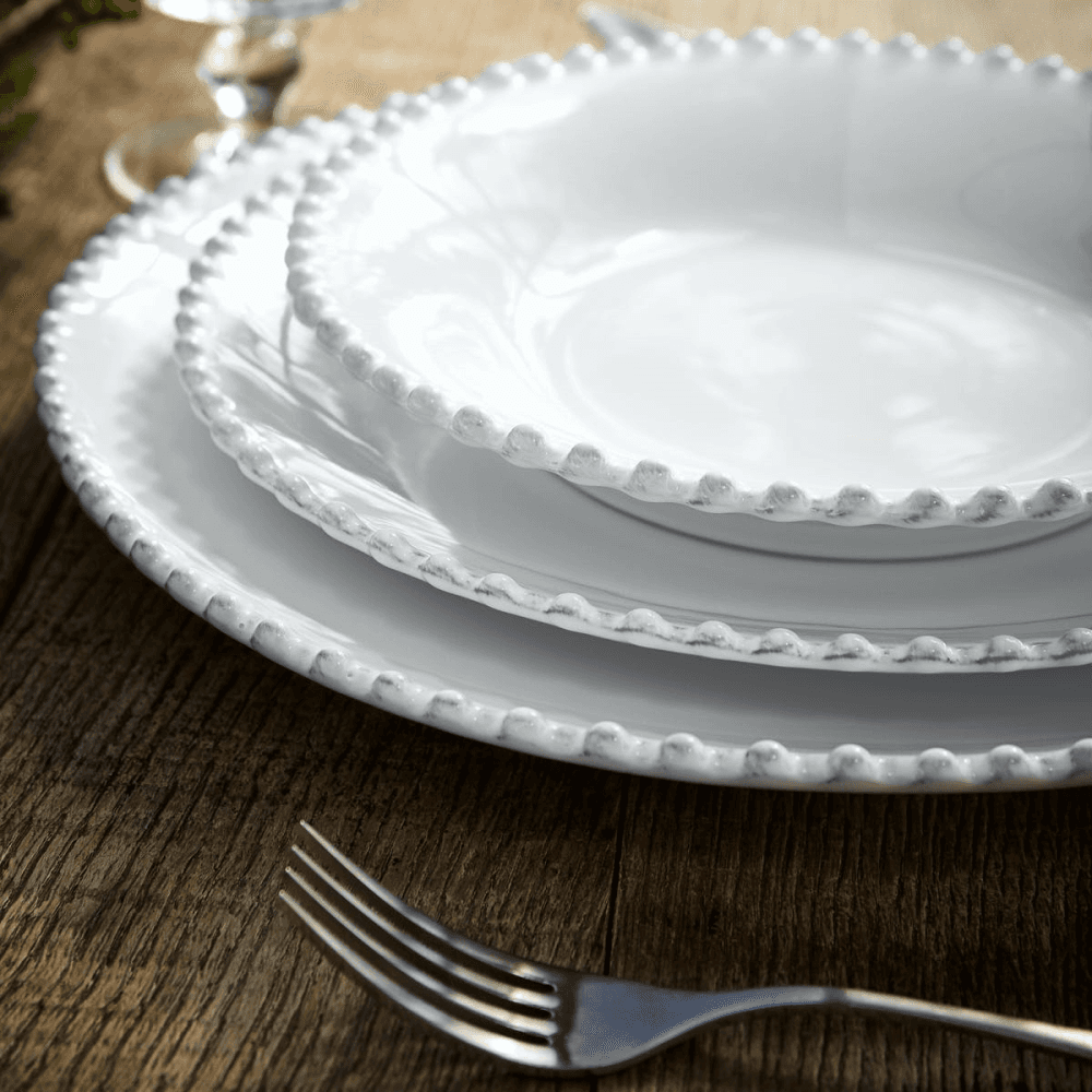 Pearl Set of 6 pasta plates, 23cm, White
