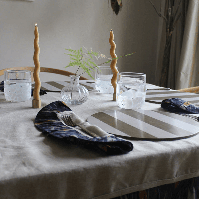 Stripe Placemat, D28cm, Ochre