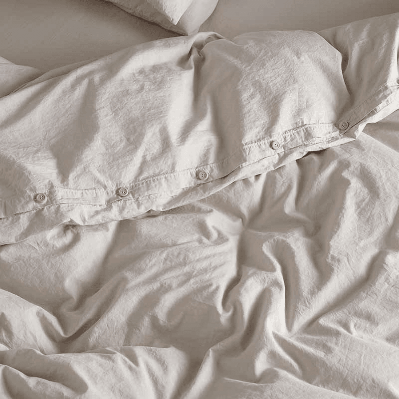 Relaxed Cotton Double Duvet Cover, Clay