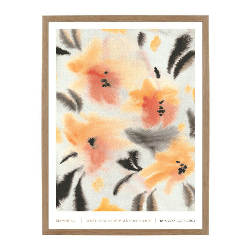 Blomma 02 Recycled Paper Print, A3, Orange