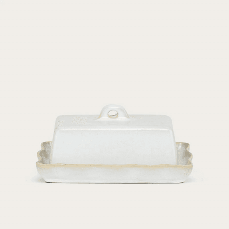 Bramley Butter Dish, D19cm, Reactive White