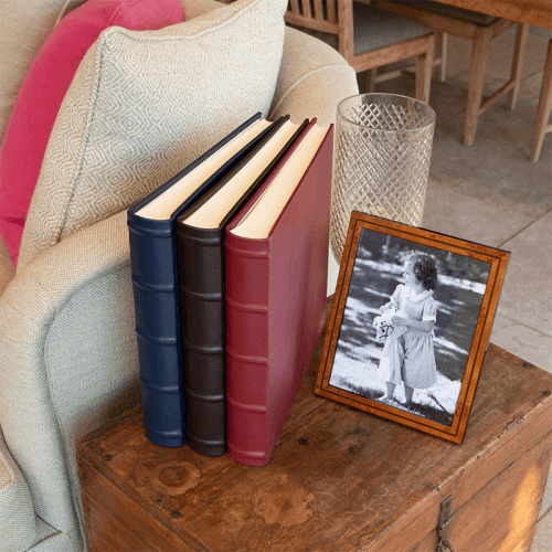 Image showing the Leather Square Photo Album, 35.5 x 36.5cm, Burgundy product.
