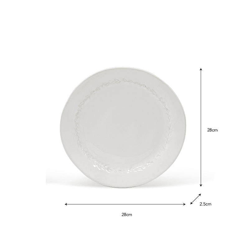 Overton Set of 4 Dinner Plates, D28cm, White