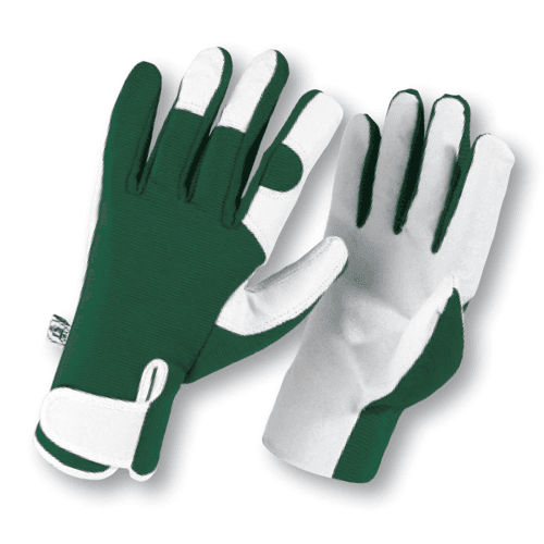 Image showing the Leather palm gloves, small, Green/White product.
