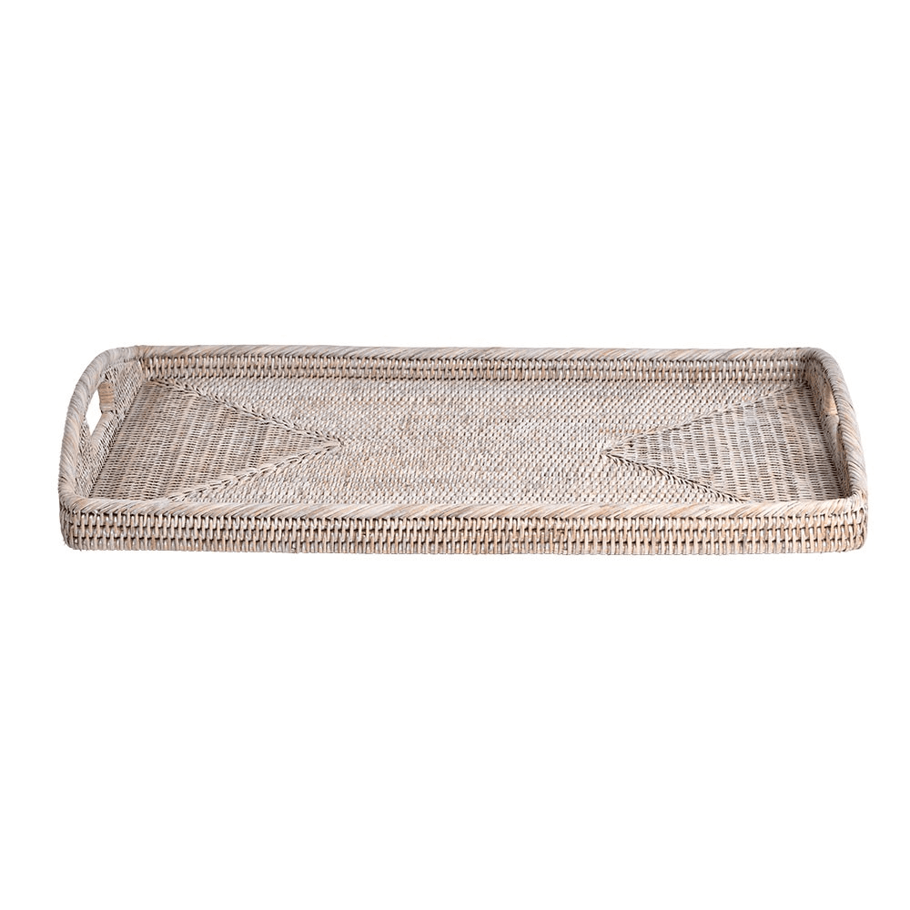 Ashcroft Medium breakfast tray, L64 x W43 x H9cm, Rattan