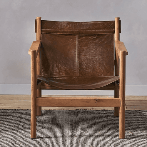 Image showing the Dalibar Leather Lounger, Tan product.
