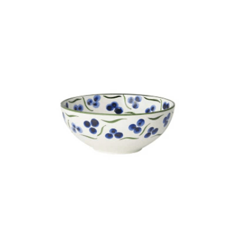 Chintamani Ceramic Bowl, Pudding, Blue & Green