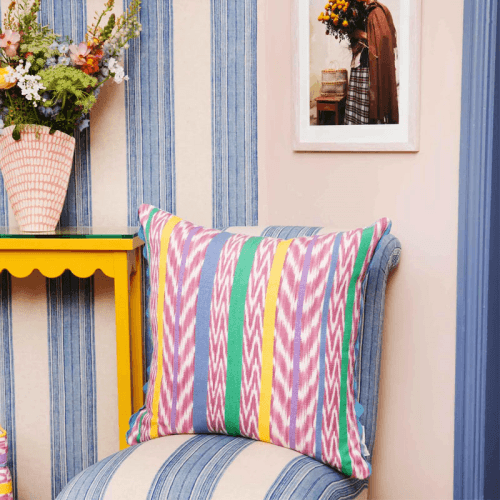 Image showing the Gloria Cushion, 57 x 57cm, Lilac Multi product.