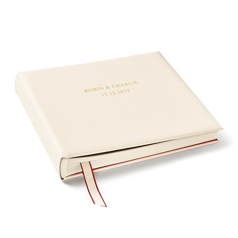 Plain Wedding Album, 14", Ivory