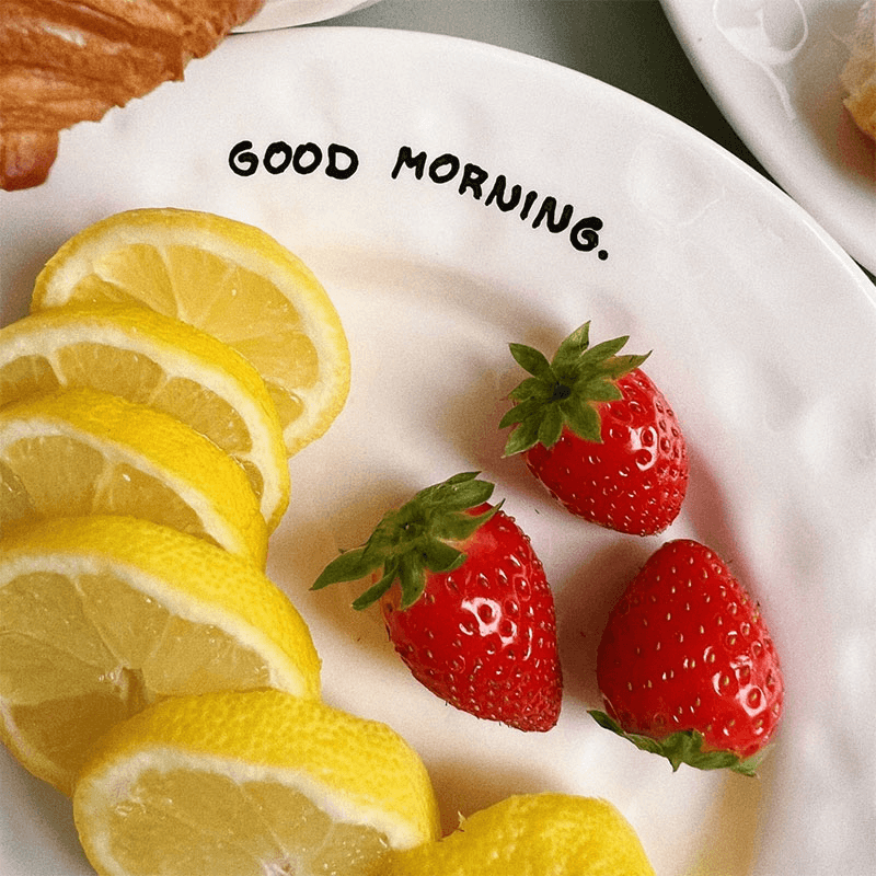 Good Morning Breakfast Plate, D22cm, Black